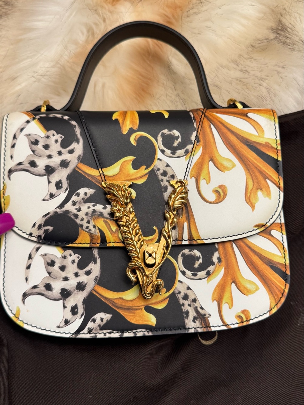 Versace top handle virtus bag